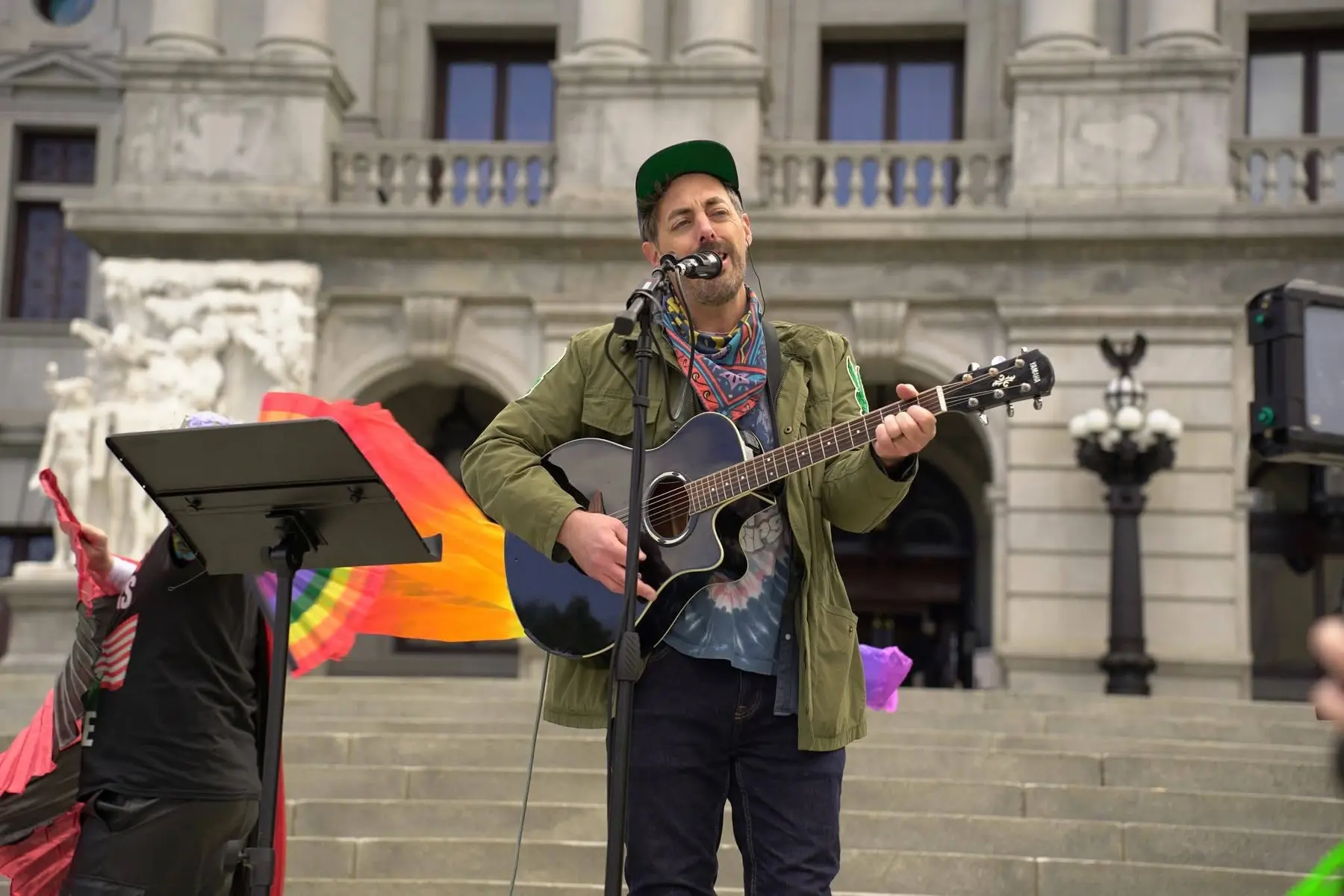 Rev. Haze performing at the No Kings 4 protest