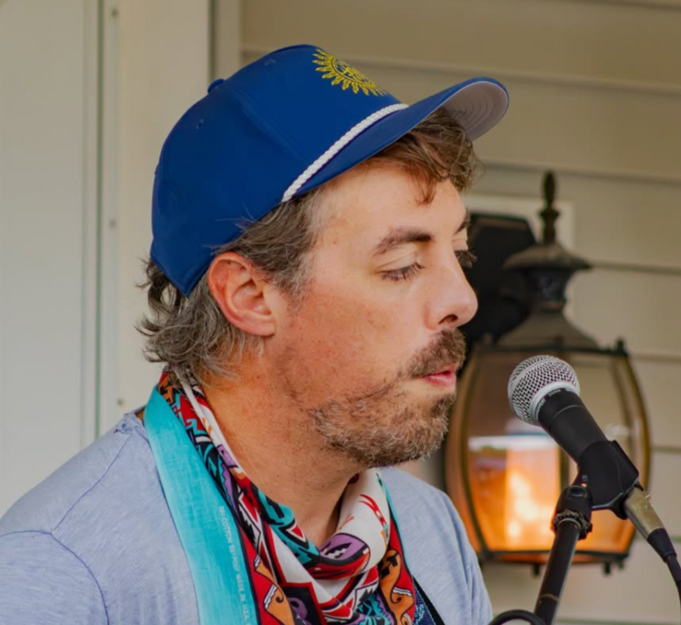 Rev. Haze singing at Porch Fest